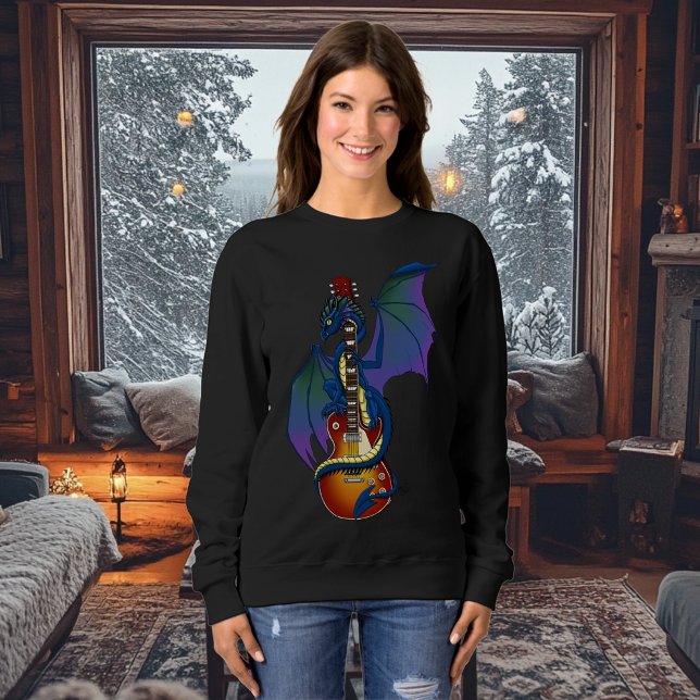 Sweatshirt Blue Dragon Sunburst Guitare Music (Créateur téléchargé)