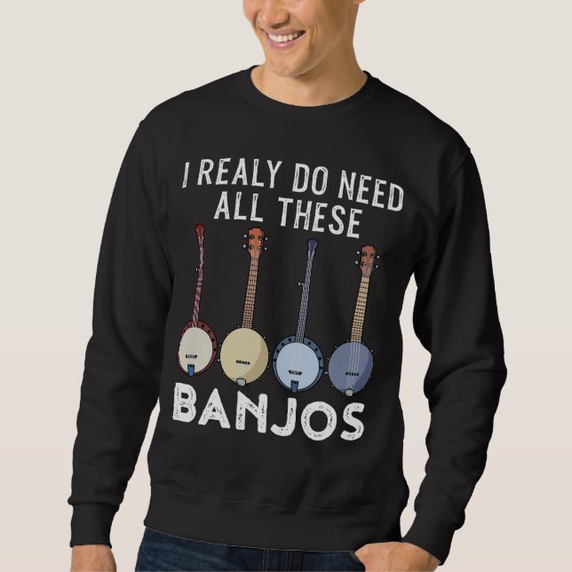 Sweatshirt Bluegrass Banjo Country Music Strand Banjo (Devant)