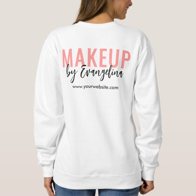 Sweatshirt Blush Pink Black Script Logo Makeup Employee (Dos)