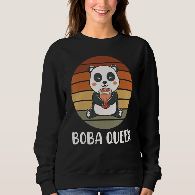 Sweatshirt Boba Queen Panda Bubble Tea Boba Tea (Devant)