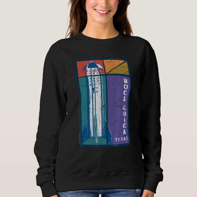 Sweatshirt Boca Chica Texas Starship Cool Retro (Devant)