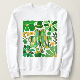 Sweatshirt Boho Floral Parties scintillant St Patrick Shamroc