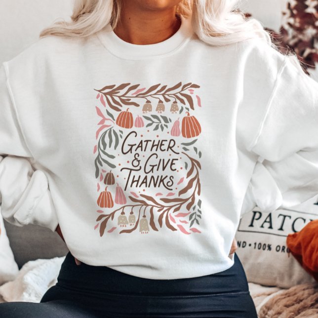 Sweatshirt Boho Floral se réunissent et donnent des remerciem (Créateur téléchargé)