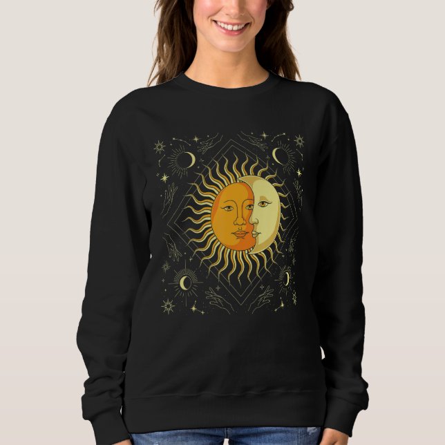 Sweatshirt Boho Sun Moon Celestial Bodies Astronomy Universe  (Devant)