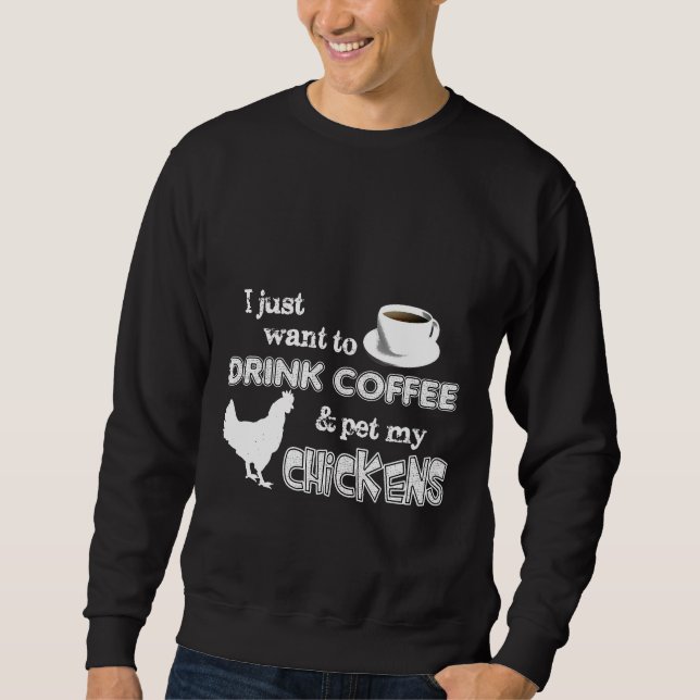 Sweatshirt Boire Du Café Et Animaux De Compagnie Mon Producte (Devant)