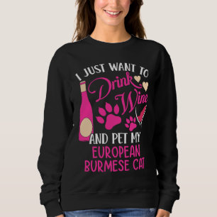Sweatshirt Boire du vin et animal de compagnie My European Bu