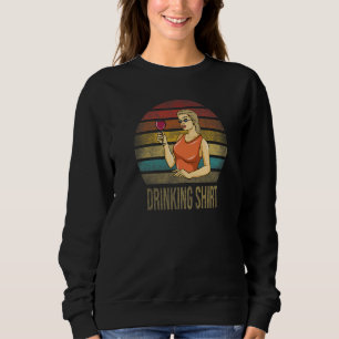 Sweatshirt Boire du vin plaisir alcool femme rétro coucher de