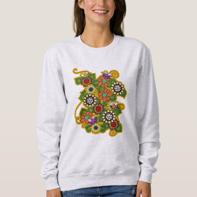SWEATSHIRT BOMBARDEMENT DES ABEILLES ET DES FLEURS (Devant)