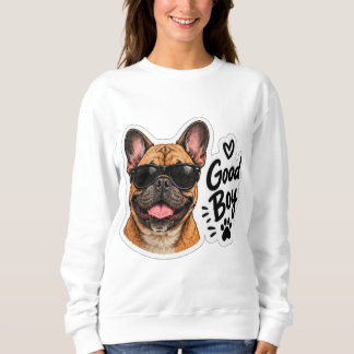 Sweatshirt Bon Garçon Chien Mignon Bouledogue Français Lunett