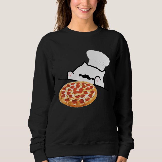 Sweatshirt Bongo Chat Pizza Chef Dank Mèmes (Devant)