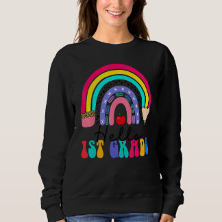 Sweatshirt Bonjour 1ère année Rainbow Pencil Étudiant 1er