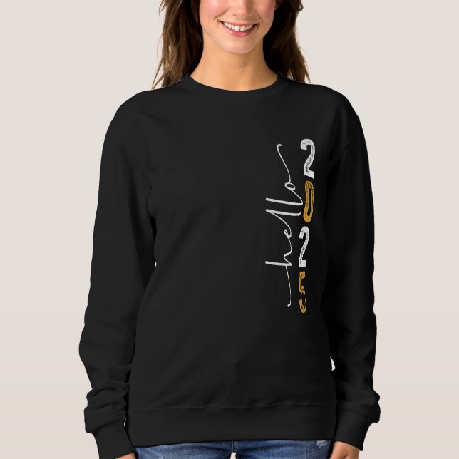 Sweatshirt Bonjour 2025 Bonne nouvelle année de typographie F (Devant)