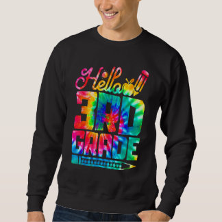 Sweatshirt Bonjour 3e année Tie Dye Retour à l'école Premier