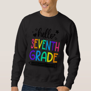 Sweatshirt Bonjour 7E Année Retour À L'École Vêtements Pour F