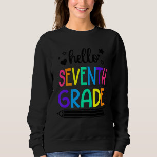 Sweatshirt Bonjour 7E Année Retour À L'École Vêtements Pour F