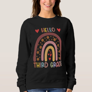 Sweatshirt Bonjour enseignants de 3e année arc-en-ciel enfant