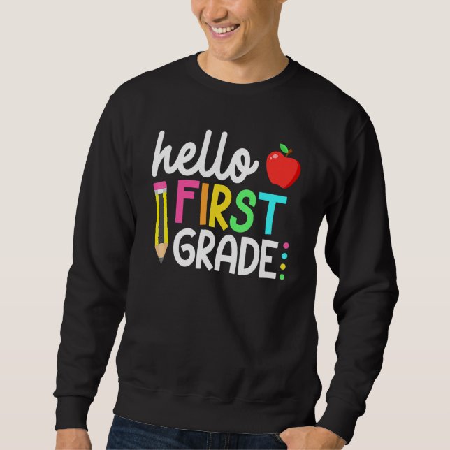 Sweatshirt Bonjour Équipe de première année 1ère année Retour (Devant)