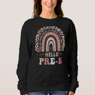 Sweatshirt Bonjour Pré K Premier Jour De L'École Arc-En-Ciel 