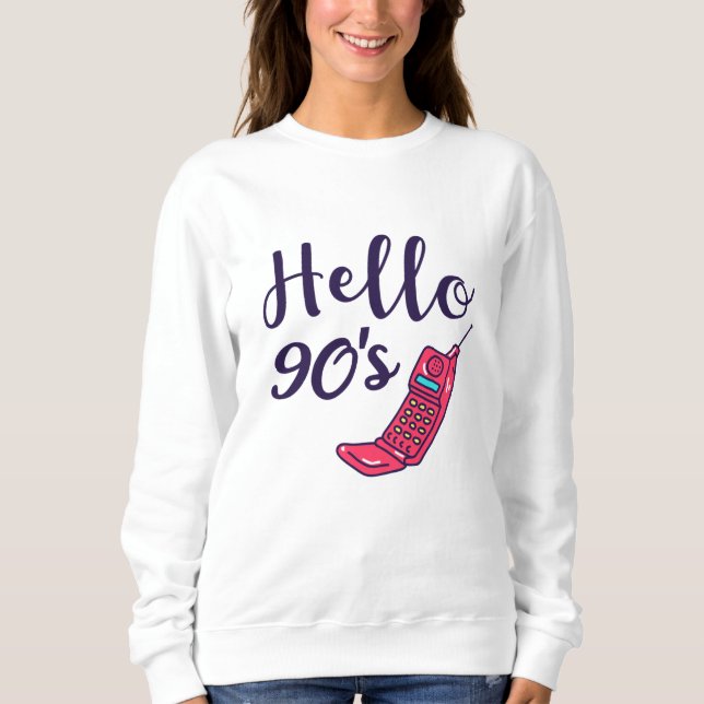 Sweatshirt Bonjour téléphone portable des années 90 (Devant)