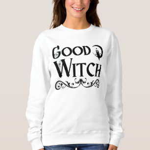 Sweatshirt Bonne Chouette de sorcière Halloween noir et blanc