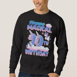 Sweatshirt Bonne magie 10e anniversaire vol licornes Birthd