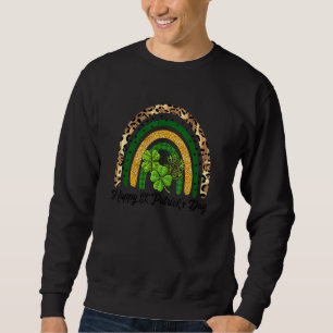 Sweatshirt Bonne St Patrick S Day Shamrock Green Clover Leopa