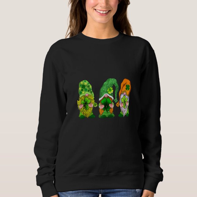 Sweatshirt Bonne St Patrick's Day Trois Gnomes Shamrock (Devant)