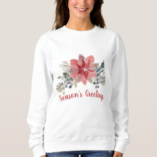 Sweatshirt Bonnes Fêtes Red Poinsettia