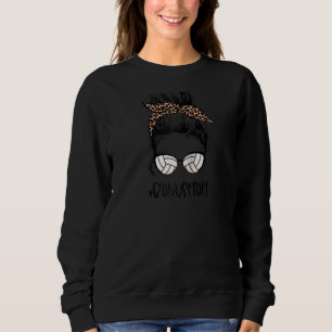 Sweatshirt Bonus de volleyball Maman Vie Messy Bun Chemise Mè