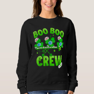 Sweatshirt Boo Boo Crew Nurse St Patrick's Day Shamrock Face