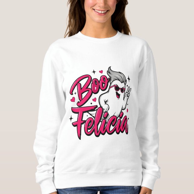 Sweatshirt  "Boo Felicia" spooky season (Devant)