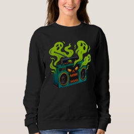 Sweatshirt Boombox rétro hantée de cimetière