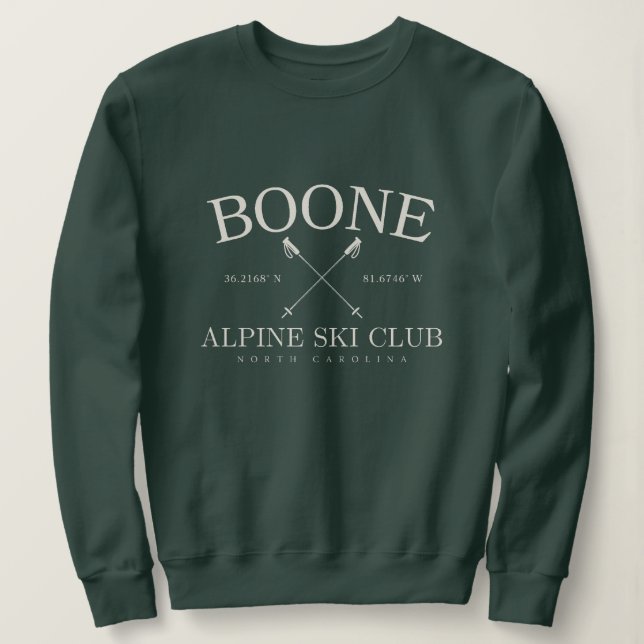 Sweatshirt Boone Alpine Ski Club Caroline du Nord (Design devant)