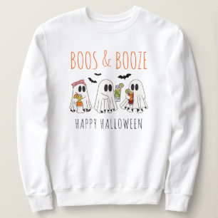 Sweatshirt Boos et Boissons Drôle Fantôme Mignon Halloween Ad