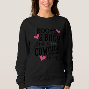 Sweatshirt Boots Bling C'Est Une Femme Chose Mignonne Pays D'