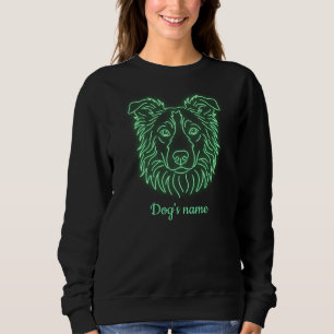 Sweatshirt Border Collie Néon Personnalisé Lumineux