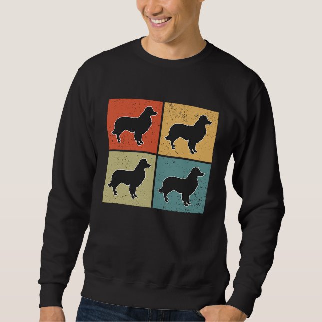 Sweatshirt Border Collie Vintage  3 (Devant)