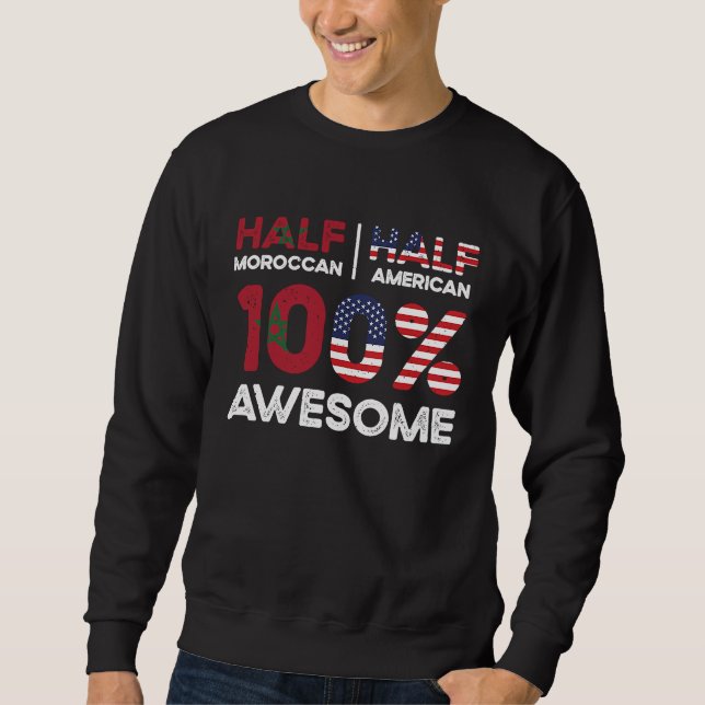Sweatshirt Born Moroccan Morocco American USA Citizenship  1 (Devant)