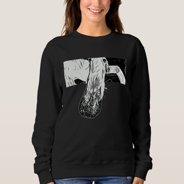SWEATSHIRT BORZOI MEME LONG NOSE DOG (Devant)
