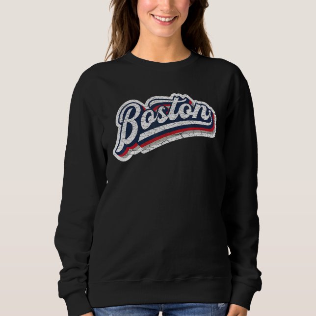 Sweatshirt Boston Baseball Throwback u2013 Classic Retro Vint (Devant)