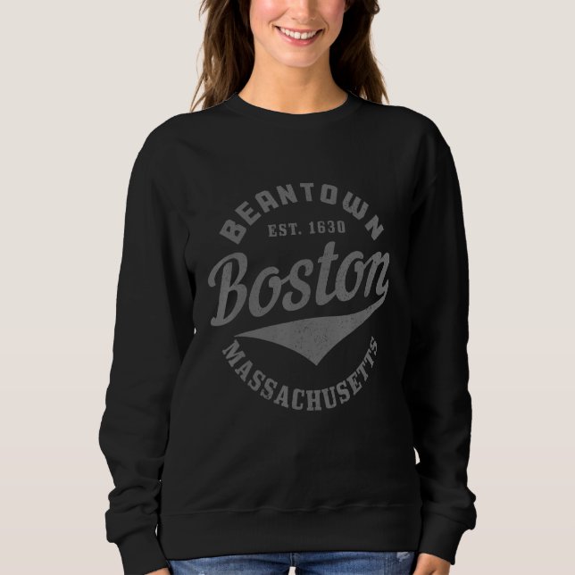 Sweatshirt Boston Massachusetts Beantown Est. 1630 Pride Vint (Devant)