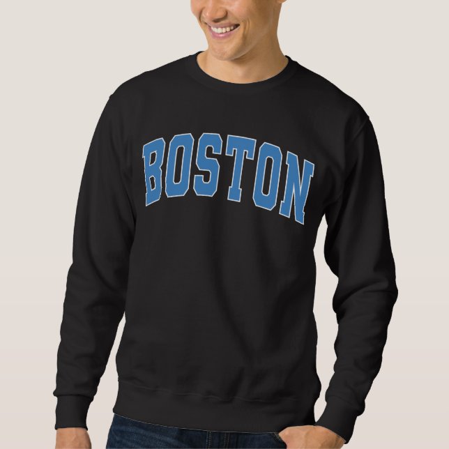 Sweatshirt Boston Massachusetts Style Vintage College  (Devant)