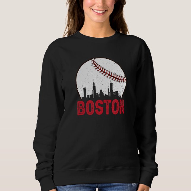 Sweatshirt Boston Skyline Boston Massachusetts Baseball Citys (Devant)