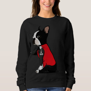 Sweatshirt Boston Terrier I Love Papa Tattoo Funny Boston Ter