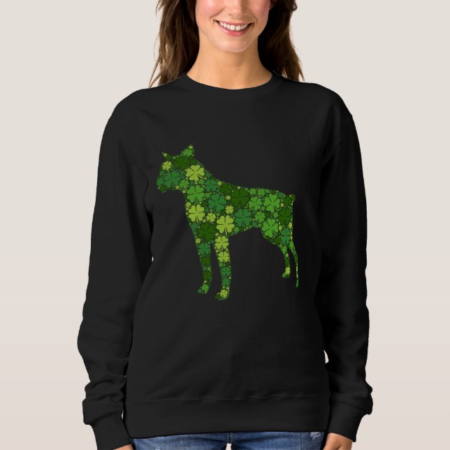 Sweatshirt Boston Terrier Irish Green Shamrock C  St Patricks (Devant)