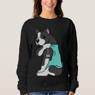 Sweatshirt Boston Terrier J'aime papa
