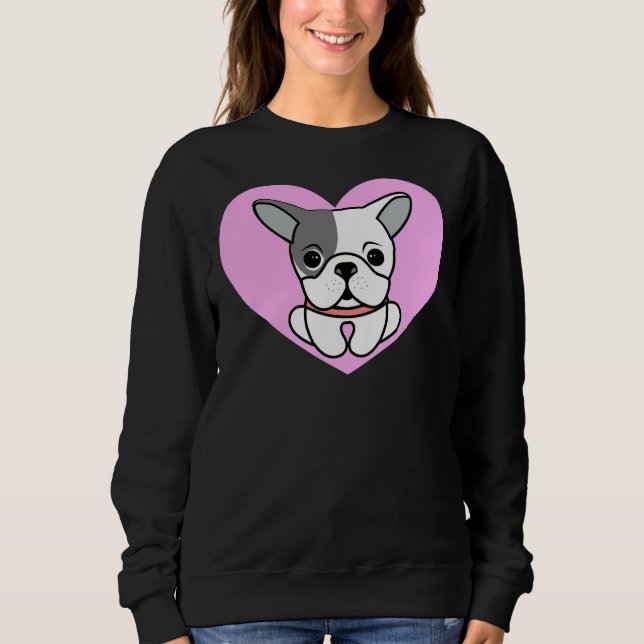 Sweatshirt Boston Terrier Love Heart (Devant)