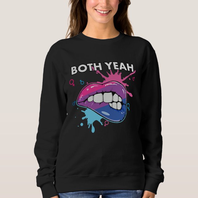 Sweatshirt Both Yeah Bi Bisexual Rainbow Pride Bisexuality LG (Devant)