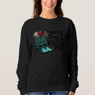 Sweatshirt Bottes de cowgirl florales Classe A Lil Sass Weste