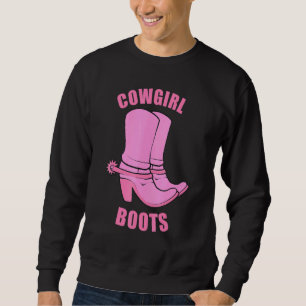 Sweatshirt Bottes de fille Pays Cheval Rodéo Western Princess